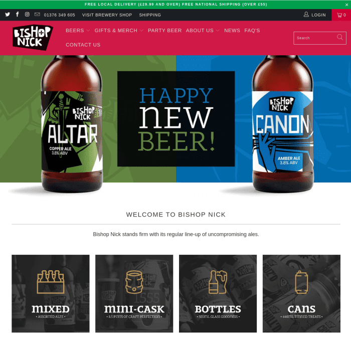Bishop Nick Brewery Shopify Store built by Solve My Problem Bishop Nick Brewery Shopify Store built by Solve My Problem