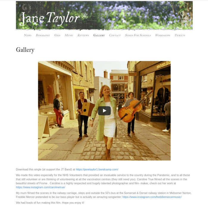 Jane Taylor WordPress website