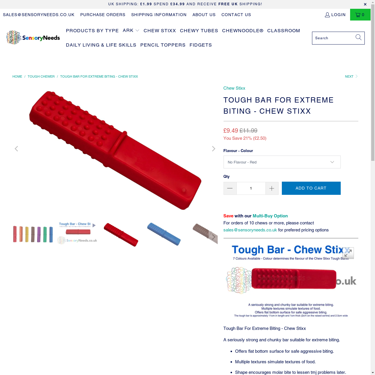 Tough Bar For Extreme Biting - Chew Stixx - Sensory Needs Ltd Tough Bar For Extreme Biting - Chew Stixx - Sensory Needs Ltd